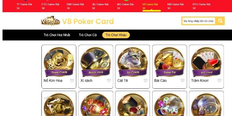 Giải trí sảnh V8 3D game bài siêu cuốn hút và mê mẩn